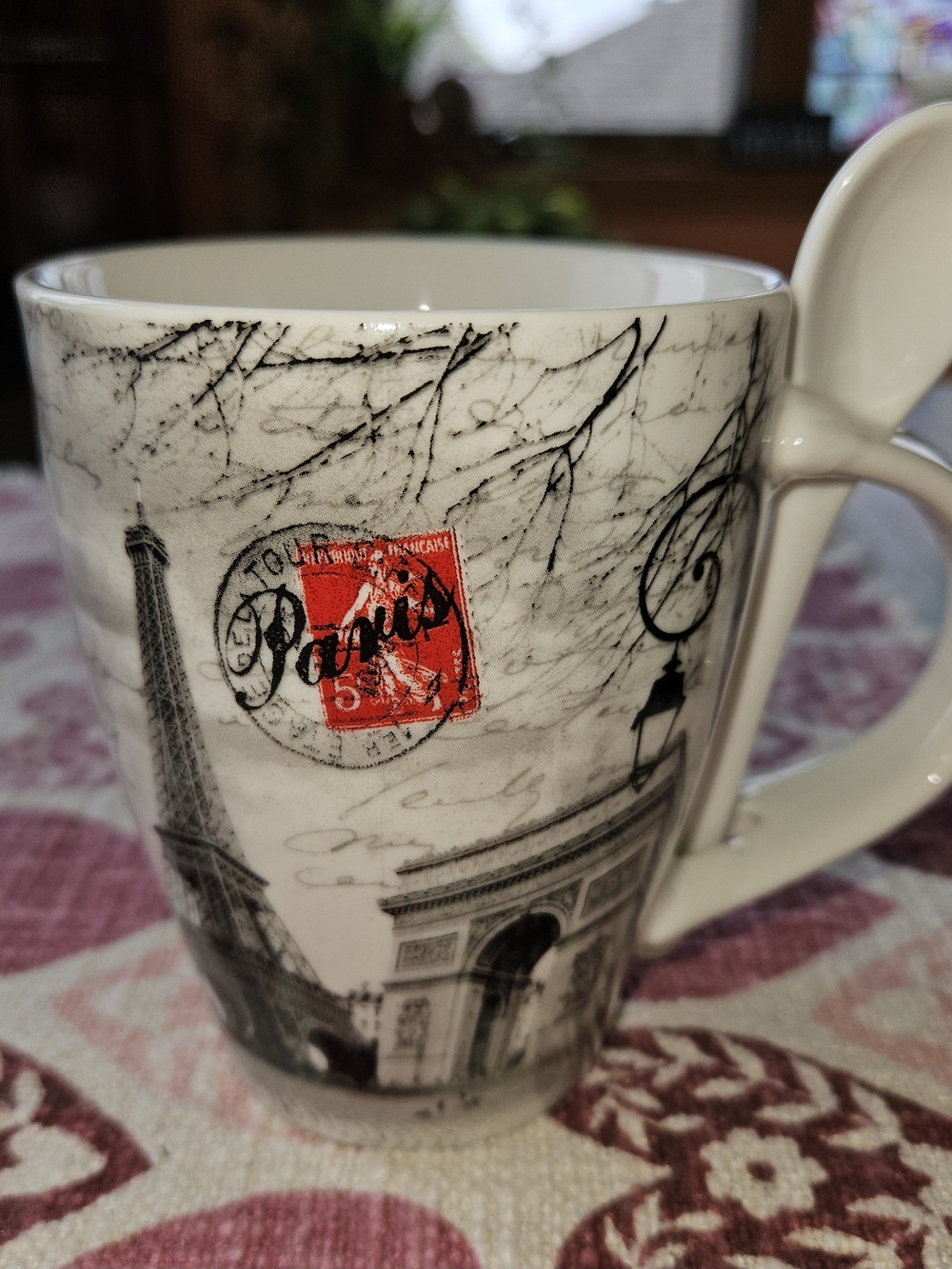 New Ceramic Tour Paris Monuments Coffee Mug with Spoon in Handle